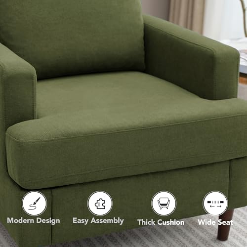Weture Mid-Century Accent Chair, Green Armchair Living Room Chairs, 2 Pack - Image 3