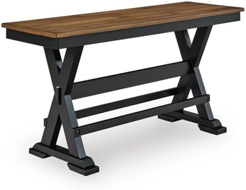 Signature Design by Ashley Counter Height Dining Bench, 48", Brown & Black - Image 2