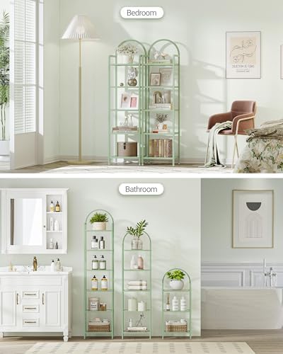 Hzuaneri Bookcase Bookshelf, Tempered Glass Bookshelves - Image 5