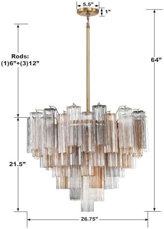Crystorama Addis 12 Light Aged Brass Chandelier - Image 6