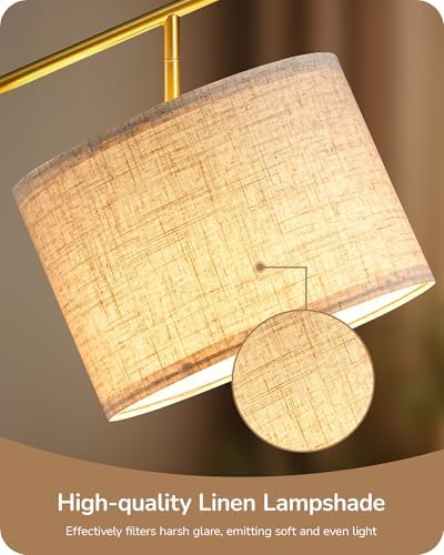EDISHINE 64.7IN Gold Floor Lamp for Living Room with Remote, Standing Lamp - Image 5