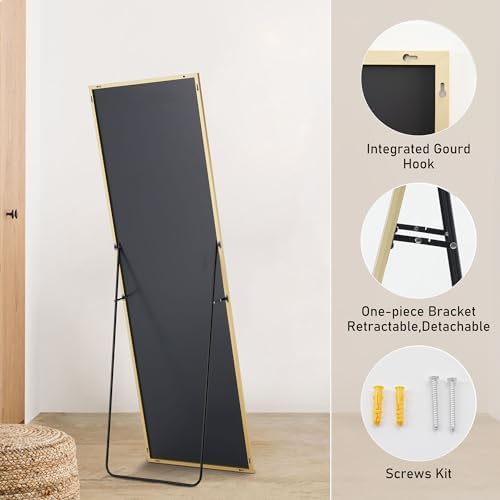 OLIXIS Full Length Mirror with Stand, Full Body Mirror, 58x19 - Image 3