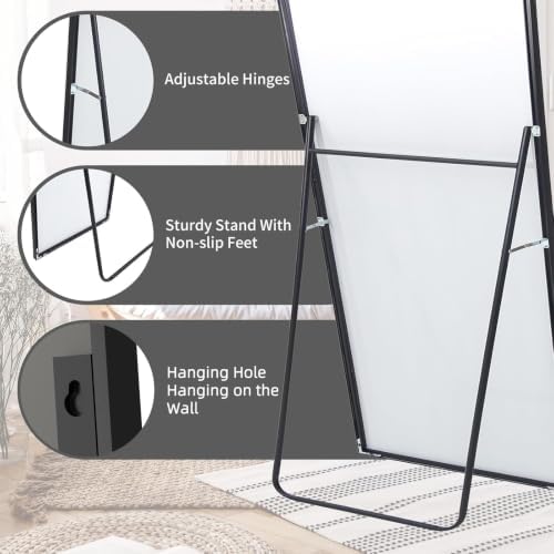 LFT HUIMEI2Y 71"x32" Full Length Mirror, Black Floor Mirror - Image 3
