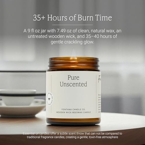 Fontana Candle Co Wood Wick Beeswax Candle, Beeswax and Coconut Oil - Image 3