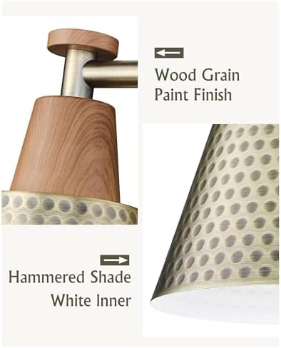 FEMILA 2 Light Bathroom Vanity Light Fixtures Over Mirror, Modern Brass Gold Bathroom Lighting Fixtures with Metal Shades, Woodgrain Finish, 4FG59B-2W BG-NW - Image 3