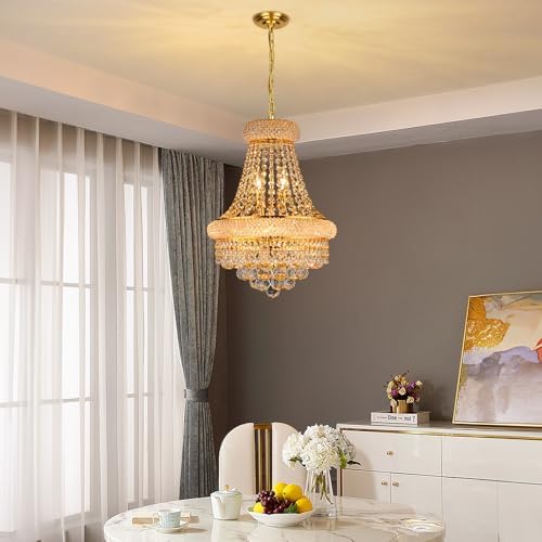 Gold Crystal Chandeliers for Dining Room，6-Lights D15 Inch - Image 2