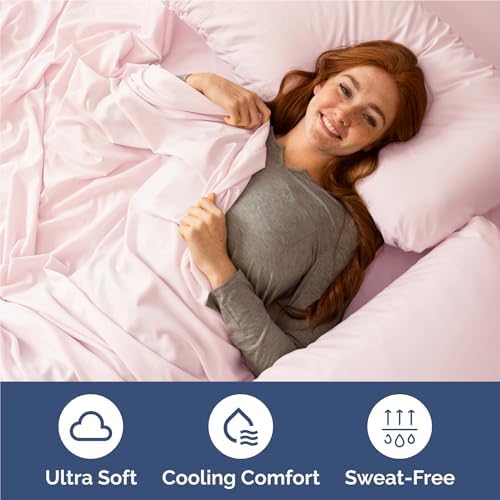 Full Size 4 Piece Sheet Set - Breathable & Cooling Sheets - Lavender Pink - Image 4
