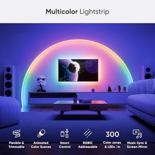 Nanoleaf Essentials Matter Lightstrip, RGBW, 16.4ft, 300 Color Zones - Image 2