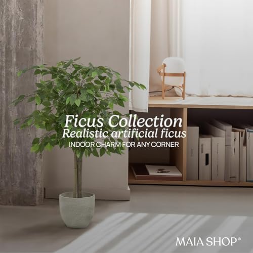 Maia Shop Ficus - Artificial Ficus Tree Plant - 3ft 5in Indoor Faux Plant - Image 6