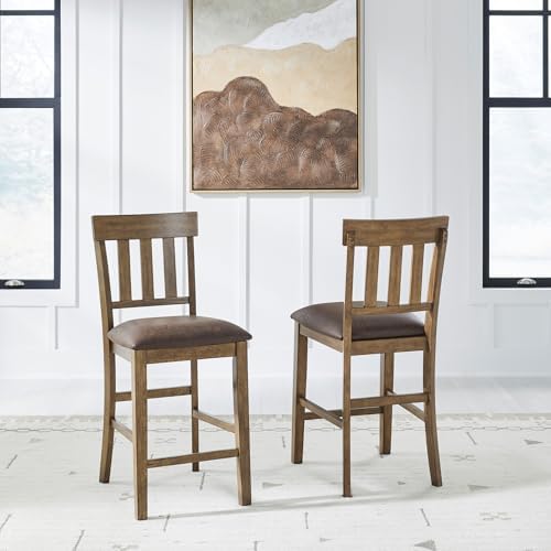Signature Design by Ashley Wood Counter Height Bar Stools, Set of 2, Brown - Image 2