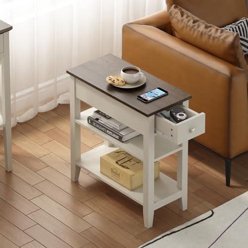 ChooChoo Side Table Living Room with Drawer and Shelf - Image 3