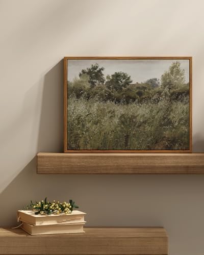 InSimSea Framed Canvas Wall Art Decor, Vintage Natue Landscape Art, Country Wilderness Painting Picture, Retro Decor for Bedroom Living Room, Office, Bathroom, Hallway, Room,12"x16" - Image 2