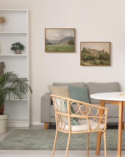 InSimSea Framed Canvas Wall Art Vintage Decor, Retro Landscape Canvas Wall Art, Farmhouse Bedroom Wall Decor, Cottagecore Wall Decorations for Living Room, Bathroom, Dining Room Decor, 11"x14" - Image 3