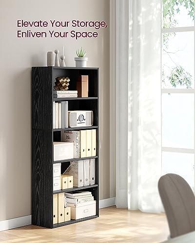 VASAGLE Set of 2 Bookshelves, 5-Tier Open Adjustable Storage Shelves - Image 4