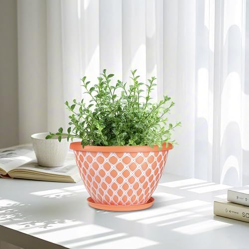 Nooulap 8 Inch Plant Pot, 6 Pack Small Flower Pots - Image 2