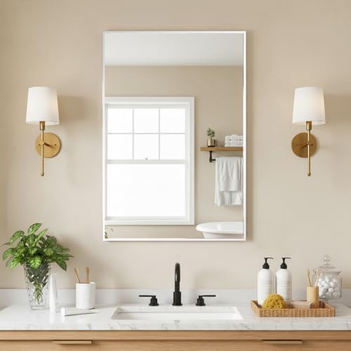 FICTOR Bathroom Vanity Mirror for Over Sink, 20" x 30", Silver by FICTOR