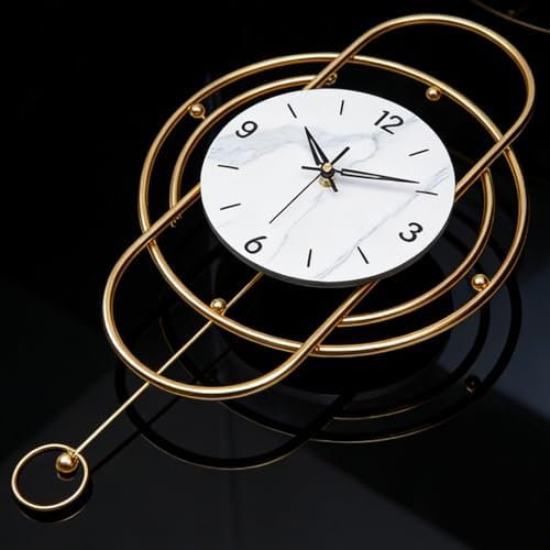 SIN&MI Large Wall Clocks for Living Room Decor Modern Metal Silent Decoration Wall Clock Battery Operated Non-Ticking for Kitchen Bedroom Office Home Clock Wall Decor for Indoor House/12.9 * 24 Inch - Image 7