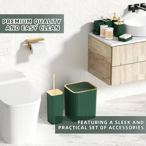 XLHOMO Bathroom Set- 25PC Green Bathroom Set with Shower Curtain and Rugs - Image 5