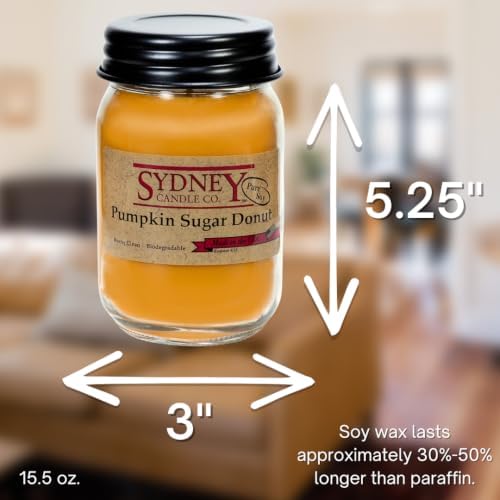 Soy Wax Fall Candles – Pumpkin Sugar Donut, Pack of 2 - Image 2