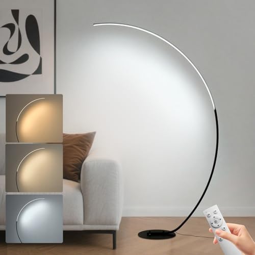 Arc Floor Lamps, 68.9" Tall Standing Modern LED Floor Lamps for Living Room, Dimmable Reading Corner Floor Lamp for Bedroom by POWROL