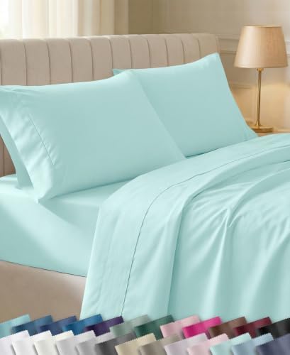 California Design Den 100% Cotton Sateen Twin/XL Sheets, 3 Pcs Set, Seafoam by CaliforniaDesignDen