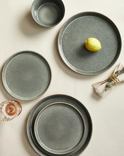 Pokini Ceramic Plates and Bowls Sets for 4, 12pcs Dinnerware Sets, Dish Set - Image 5