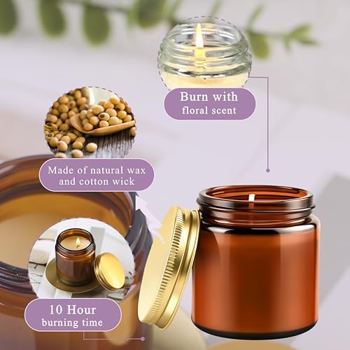 ACITHGL 36 Pcs 4oz Mini Mason Jar Candles Small Scented Candles Bulk Aromatherapy Ideal Souvenir Favors for Wedding Birthday Party (Freesia, Lavender, Jasmine, Amber) - Image 5