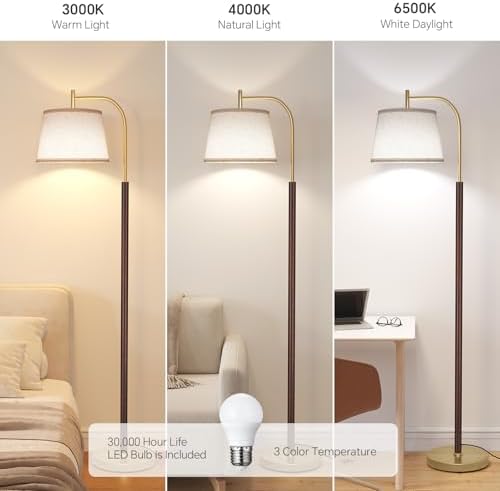 SUNMORY Wood Floor Lamp for Living Room, Mid Century Modern Standing Lamps - Image 2