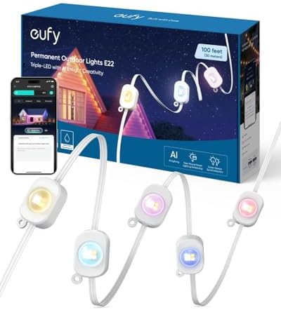 eufy Permanent Outdoor Lights E22, 50ft with 30 Triple-LED Lights by Unknown