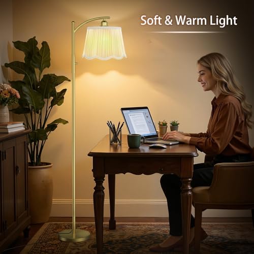 Karjoefar Thickened Gauze Shade Dimmable Arc Floor Lamps for Living Room - Image 2