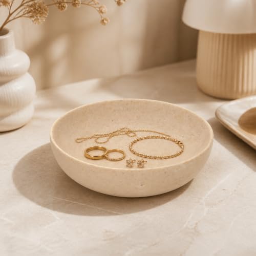 Faux Travertine Decorative Bowl, 6.1-Inch Key Bowl & Jewelry Dish - Image 5
