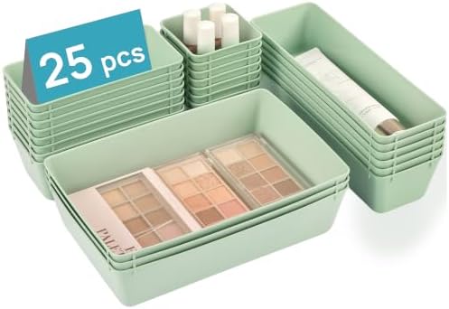 Vtopmart 25 Pack Plastic Drawer Organizers with Anti-slip Rubber Pads by Vtopmart