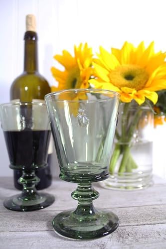 La Rochere Napoleon Bee Green Stemmed Wine Glasses Set of 6 – Vintage French Glassware with Stable Base – Elegant, Durable Glasses for Confident Hosting and European-Style Tables (8 oz) - Image 3