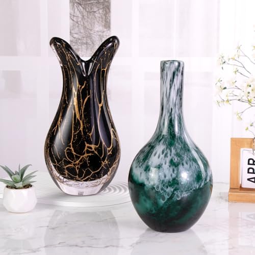KAMMAK Glass Vase,Colored Hand Blown Decorative Vase - Image 5