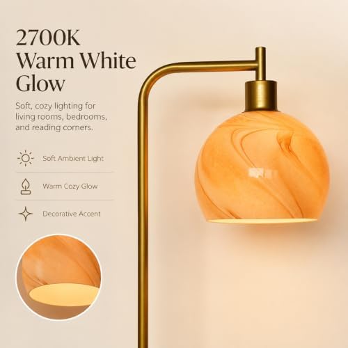 67" Soft Glow Art Deco Glass Floor Lamp - Image 3