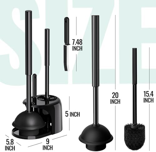 3in1 Toilet Brush and Plunger Set, 2 Pack with Crevice Brushes - Image 7
