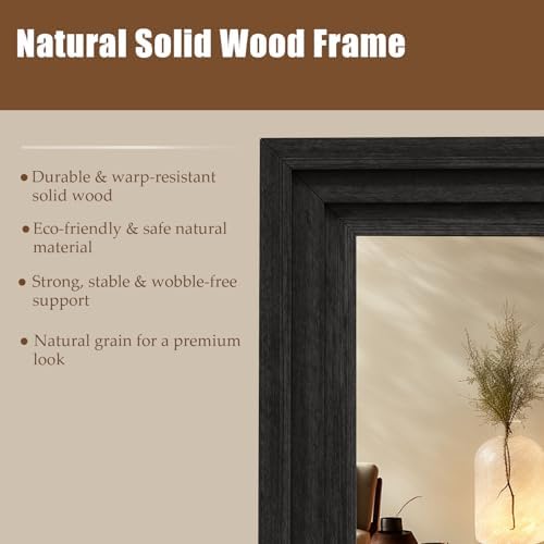 Wood Full Length Mirror 71"x30", Large Solid Wood Frame Floor Mirror - Image 3