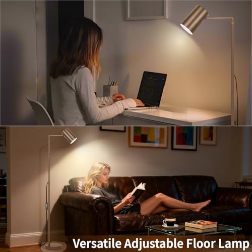 Ldeco Arc Floor Lamp for Living Room with Timer, Stepless Dimmable,Height Adjustable Modern Reading Standing Lamps for Living Room,Reading Room,Office,LED Bulb Included (Brown-DM) - Image 6