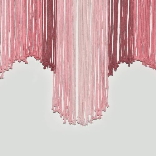 Macrame Wall Hanging Large Pink Dip Dye Boho Home Fiber Wall Art 57"W*39"L - Image 7