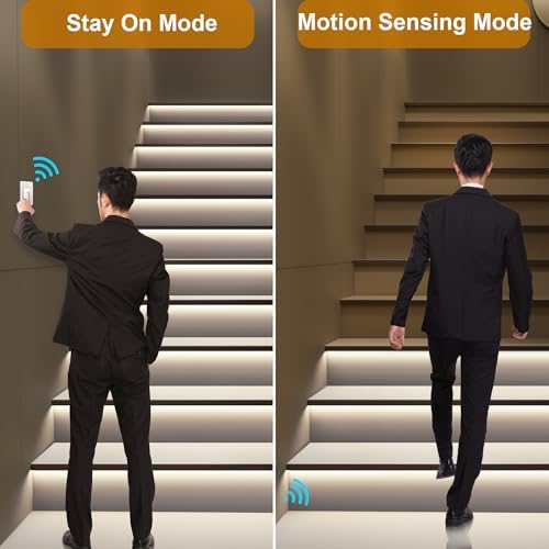 Intelligent Motion Triggered LED Stair Lighting Kit KMG-3233, 40" Cuttable LED Strip Light for Indoor LED Stair Lights (Cool White 6000K,22 Stairs) - Image 3
