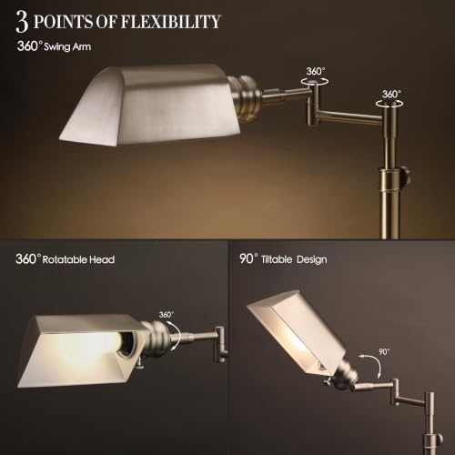 O'Bright Arcadia Pharmacy Desk Lamp, Brushed Nickel - Image 3