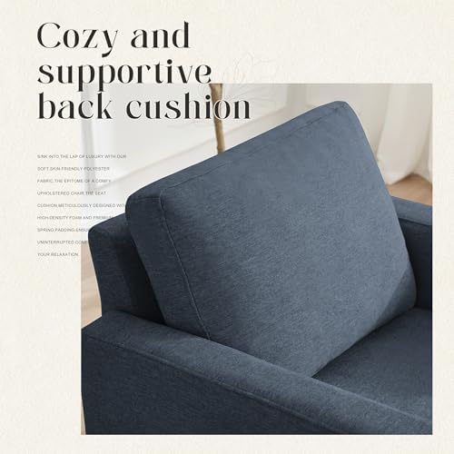 Mid-Century Accent Chair, Blue Grey Armchair Living Room Chairs, 2 Pack - Image 4