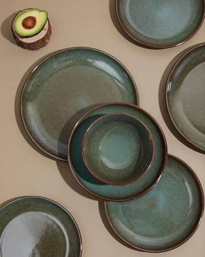 Pokini Stoneware Dinnerware Sets for 4, 16pcs Plates and Bowls Sets Dishes - Image 6