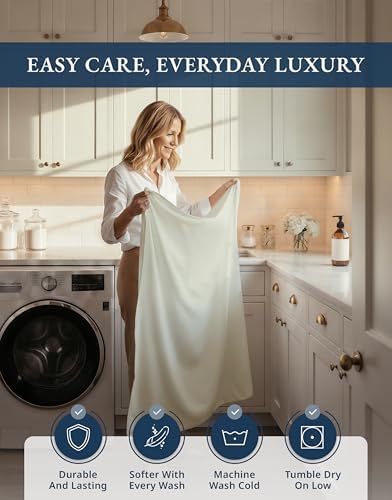 LANE LINEN Sheets for Twin XL 100% Egyptian Cotton Sateen - Mineral - Image 7