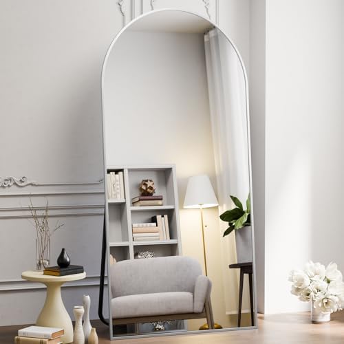 Koonmi 30"x71" Arched Full Length Mirror, Silver Large Floor Mirror with Aluminum Alloy Frame, Standing Hanging or Leaning Wall-Mounted Full Body Mirror for Living Room and Bedroom by KOONMI