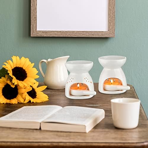 Yaomiao 12 Pcs Essential Oil Burner Ceramic Wax Warmer Burners Ceramic Oil Diffuser Candle Tealight Holder Aromatherapy Candle Holder for Home Bedroom Decoration Housewarming Gift - Image 5