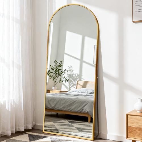 DUMOS 64"x21" Arched Full Length Mirror with Stand, Full Body Floor Mirror by DumosLifestyle