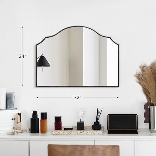 Besdomus Black Wooden Vanity Mirror: 32"x24" Bathroom Mirrors for Over Sink - Image 3
