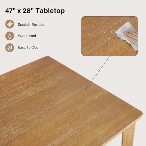 Farmhouse Dining Table, Rubberwood Legs, Wood Rectangle Dining Table - Image 2