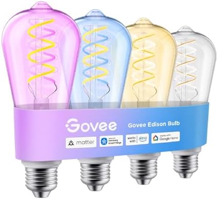 Govee Edison Bulbs, ST19(58), Smart Vintage Light Bulbs RGBWW with E26 Base by Unknown